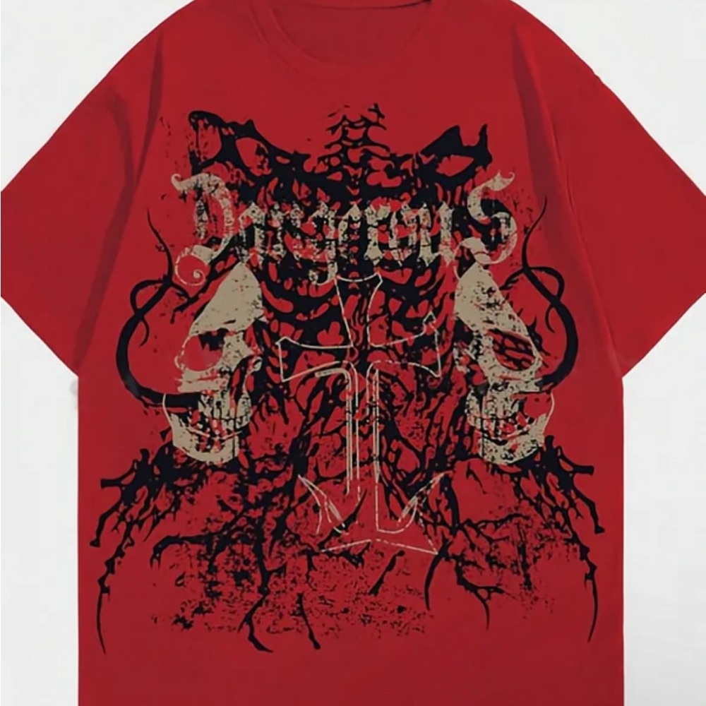 Y2k Red Graphic Men's T-Shirt